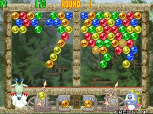 Puzzle Bobble 4 Line of colors that are hard to tell apart.